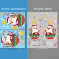 Christmas Santa hot air balloon wall sticker set with stars and Merry Christmas text - AMJ951AB Santa Hot Air Balloon