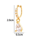 Manchette d'oreille dorée avec pendentif en zircone cubique poire, taille 2,0 x 0,5 cm - Goutte d'eau (2624-11#) / Or