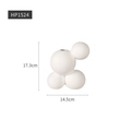 Weiße Keramikvase mit Kugelform, modernes Design, Höhe 17,3 cm, matte Oberfläche - Matte Blasen-Vase E-1524