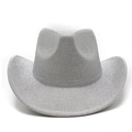 Dettaglio della superficie glitterata argento scintillante del cappello da cowboy - M (56-58cm) / Argento