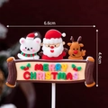 Christmas bear and Santa Claus dessert toppers with Merry Christmas scroll base - Soft Rubber Santa Banner Single