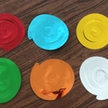Set of 6 colorful PVC spiral hanging swirls in red, blue, yellow, green, orange and white - Shiny Single Spiral-Multicolor (6pcs/pack)