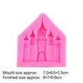 Rosa Silikonform Märchenschloss für Fondant und Schokolade Kuchendekoration, 7,5x8,5cm - Rosa