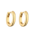 Orecchini a cerchio minimalisti placcati oro 18K con finitura a specchio lucida - 12.5mm / Oro