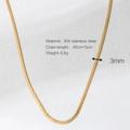 Golden 18K gold-plated 3mm flat snake chain necklace made of 304 stainless steel - Gold 3mm Blade Chain 45cm