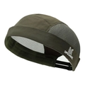 Olive green breathable mesh docker cap with side logo embroidery and adjustable strap - Adjustable / Army Green