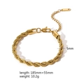 5mm 18k gold plated stainless steel rope chain bracelet with lobster clasp and extender - Twist Chain Style (TB5017)