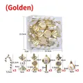 18-teiliges goldenes Weihnachtsbaumschmuck-Set mit Zuckerstangen und Kugeln in Klarsichtbox - 18er-Set / Gold 18Stk