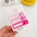 Set of 3 matte gradient pink rectangle hair clips on a handmade card display - Pink Square Set