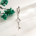 Pendientes de estrella vintage en plata con colgante de circonita y estilo minimalista - Colgante de Estrella (Pieza Única) (A1059)