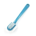 Blauwe multifunctionele schoenenborstel met lange handgreep en witte haren - Vijfzijdige Schoenenborstel / Blauw
