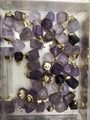 Raw purple amethyst crystal pendant with gold-plated bail and natural stone texture - Purple Crystal
