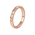 Bague minimaliste plaquée or rose 18 carats ornée de trois zircons sertis clos élégants - US 6 / Or rose