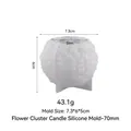 Translucent rose flower cluster silicone mold for candle making, 70mm size shown - 7cm Flower Cluster
