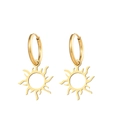 Boucles d'oreilles créoles soleil dorées en acier inoxydable style bohème chic - Boucles d'Oreilles Soleil Or