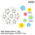 7-cavity cherry blossom silicone mold for fondant, chocolate and resin craft flowers - Five-Petal Flower Style (A500) / Gray