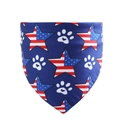 Blue pet bandana featuring American flag stars and white paw prints for dogs and cats - Stars Stripes Paw (New Style 2)