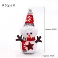 Christmas snowman plush doll with red knitted hat and scarf, 20cm height floral decoration - Christmas Bouquet Doll [Style K]