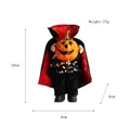 Bambola vampiro zucca di Halloween con mantello di paillettes, altezza 18cm e peso 77g - Stile Zucca Senza Testa / Nero