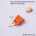 Miniature resin roasted chicken charm in golden brown, size 3.2cm x 2.5cm, 5.3g weight - 3.2cm Roasted Chicken (No Keychain)
