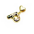Gold plated letter A pendant with colorful zircon stones and heart-shaped clasp - Pendant Only / Letter P