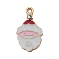 Christmas Santa Claus alloy pendant with colorful enamel and sparkling rhinestone accent - One Rhinestone Santa Claus Head 15x25mm 1.3g 8865 / Drip Oil Christmas Series