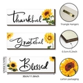 Set di 3 targhe in legno rustico con girasoli e scritte motivazionali da parete - Set di 3 targhe da parete girasole (Y80075Q)