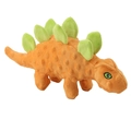 Giocattolo per cani a forma di stegosauro arancione in peluche con squittio - Arancione