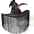Black Witch Hat with Tassels and Light