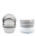 Pirottini per muffin in alluminio argento con tubo di plastica per pasticceria - Rivestimento in alluminio / Argento