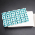 Bulk sparkling blue oval facet crystal gems for nail art in white display tray - 7*9mm (42 Pcs) / Aquamarine