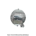 10-inch silver 4D disco mirror aluminum foil balloon with metallic grid texture - 4D Sphere Disco Silver / 10"
