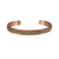 Adjustable magnetic pure copper bracelet with retro twisted texture and six magnets - Copper