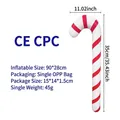 Inflatable candy cane prop with red and white stripes for Christmas parties, 90x28cm - Red and White Candy Cane