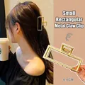 Minimalist small rectangular gold metal hair claw clip with 6.8cm geometric frame - 14# Medium Square Claw Clip / 6.5cm