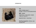 Detail view of black handbag showing pearl handle and dimensions W19cm H11cm - Black