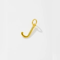 Elegant gold plated S925 sterling silver necklace featuring a polished letter J pendant - Letter J / 925 Silver