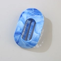 Blue marble patterned oval hair claw clip made of smooth resin for women - Bulk Packaging / Oval Clip / Dark Blue