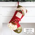 Large red Christmas stocking with 3D Santa Claus figure, 47cm tall festive gift bag - House Style Stocking Santa Claus