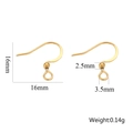 Golden stainless steel earring hook with bead and loop for DIY jewelry making - Gold Color - Style C