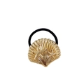Elastico per capelli con conchiglia dorata, stelle marine e fascia elastica nera - Conchiglia a stella marina / Conchiglia