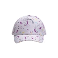 Toddler baseball cap with light purple unicorn print and cartoon stars for sun protection - Purple Unicorn