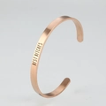 Rose gold stainless steel cuff bracelet engraved with Best Bitches for best friends - Rose Gold G2858-BEST BITCHES