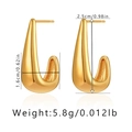 Detailed size specifications for gold teardrop earrings showing 2.5cm height and 5.8g weight - Minimalist Teardrop Style (KE0812) / Gold