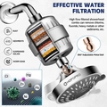 Pressurized shower head with visible multi-stage filtration system and 360-degree joint - 4 Inch Shower Head And Filter Set (Silver)
