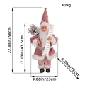 Pink standing Santa Claus figurine with sequins and dimensions 58x23x16cm for decoration - Pink Sequin Hat Style