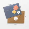 Floral greeting card HK8019 C set with envelope and golden For You seal sticker - Style C - HK8019 Flower Whisper Card