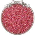 Irridescent pink transparent glass beads for DIY jewelry with round shapes and holes - Style 39 2x4mm Scarlet (150pcs)