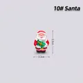 Miniature painted Santa Claus resin figurine holding a gift box, style 10, height 3.3cm - Style 10 Santa Claus