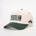 Berretto da baseball vintage ricamato YEEHAW in bianco sporco e verde bosco - Taglia unica / Crema/Verde Scuro